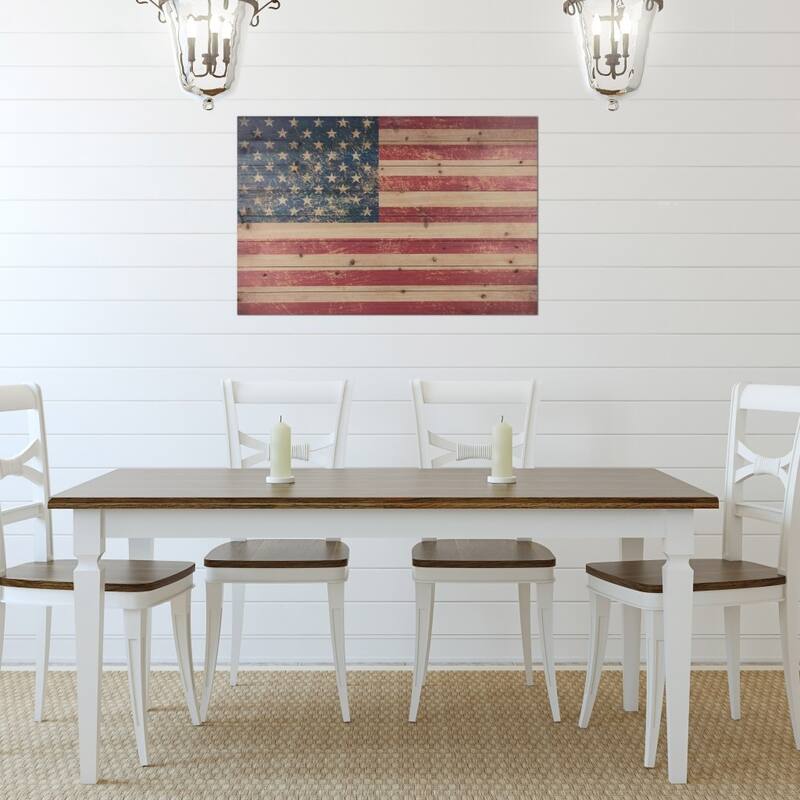 36" Striking USA Flag Wood Plank Wall Art Bed Bath & Beyond 35437707